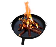 Lospitch Braciere allaperto con manici, φ82,5 cm, braciere da giardino, terrazza, balcone, grande braciere in metallo con 3 gambe rimovibili, per esterni, prato, campioncino, riscaldamento, feste