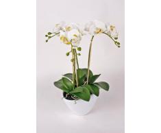 Orchidea Phalaenopsis artificiale LAHNA, in vaso, 3 rami, bianco, 45 cm - Orchidea tessile / Orchidea a farfalla - artplants