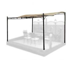Briconess.com Gazebo Veranda addossata da Parete in Acciaio Patio Nero 300x250 cm