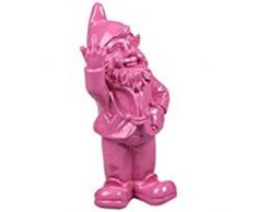 Stone-Lite - Statuetta - Nano Da Giardino Che Mostra Dito Medio - 30 Cm - Fuxia - Regalo Divertente