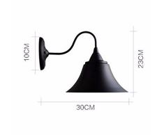 Avanthika E27 Industriale Retro Lampada da parete Applique da parete interni Lampade antiche parete antichi lampade e apparecchi di illuminazione a led lampada a parete balcone in ferro battuto ombrelloni mantello nero lampada da parete