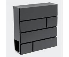 Cassetta postale di design V15 con scomparto per giornali, verniciata a polvere, antracite