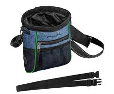 CHENEVER Borsa Dolcetti per Cani, Borsa Cibo per Passeggiate e Addestramento Cani, Borsa da Addestramento per Cuccioli con Dispenser Integrato per Sacchetti di Cacca, Accessori Regolabili