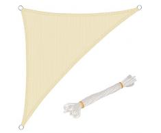 WOLTU Vela ombreggiante 2.5x2.5x3.5m in HDPE 180 g/m² Traspirante Tenda a Vela Parasole Triangolare Protezione Solare Respirante Anti UV Giardino Esterni Beige
