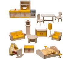 Rlke Holzspielzeug 23607 - Set mobili per casa con balcone