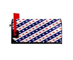 GUAMAG Bandiera degli Stati Uniti Blu Bianca Rosso Stelle Strisce Cassetta Postale Coperture Magnetiche Casella Postale Involucri Postale Box Copertura Casale Giardino Decor 60x50 In