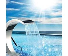 ATAAY Cascata per Piscina in Acciaio Inossidabile, Cascata da Giardino, Fontana per Piscina, Fontana in Acciaio Inossidabile per la Decorazione del laghetto da Giardino