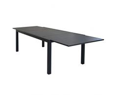 Milani Home s.r.l.s. Tavolo Da Giardino Allungabile In Alluminio 200/300 X 100 Colore Antracite