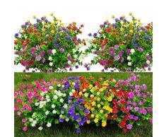 yoarmyt 12 fasci di arbusti artificiali, arbusti fiori piante, piante artificiali UV, piante artificiali allaperto - piante artificiali e fiori per la casa, allaperto giardino allaperto