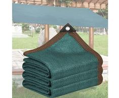Telo Vela Ombreggiante, Tenda a Vela Parasole Rettangolare,90% Protezione Solare Rete Telo Ombra, Rete Ombreggiante Antistrappo, Rete Antigrandine per Orto,Verde Scuro,5X5m/16.4X16.4ft
