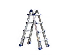 Scala telescopica multifunzione in alluminio antiscivolo portatili Eaxus® 2,6 m 9 pioli estraibili Scala telescopica multifunzione in alluminio antiscivolo portatili Eaxus® 2,6 m 9 pioli estraibili