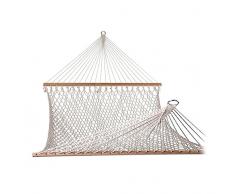 Amaca Campeggio,Amaca Portatile,Amaca Giardino,Portata massima 150 kg,amaca a rete intrecciata in corda di cotone fatta a mano per piscina spiaggia al mare(200 * 100cm/200 * 150cm)