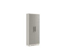 Keter Wood Grain Armadio Portascope, Grigio con Porte Imitazione Legno, 68 x 39 x 182 cm