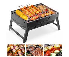 Barbecue Portatile, Barbecue Carbone Pieghevole, FISHOAKY BBQ Grill in Acciaio Inossidabile per 2-3 Persone Picnic in Balcone e Giardino,Picnic allaperto,Campeggio