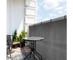 Frangivista Balcone per Protezione, 90x500cm Recinzione Copertura Protezione UV Rete frangivento HDPE Recinzione Parasole Resistente alle intemperie per Esterni Patio Giardino Cortile, Grigio