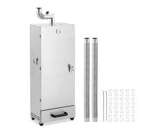 Royal Catering RCRO-104 - Forno per affumicatura, 113 l, 6 griglie, 20 ganci, in acciaio inox, per affumicatura calda e fredda, termometro analogico: 0-150 °C, affumicatore, pesce e verdure, carne