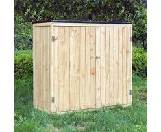 Wiltec Armadio da Giardino a Due Ante in Legno Capanno degli Attrezzi per Esterno