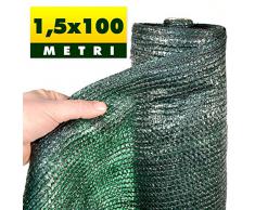 1,5x100 MT - RETE OMBREGGIANTE VERDE COPERTURA 90% / TELO OMBRA