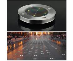 4 Pezzi Luce Sepolta Solare 4 LED 100LM Geediar lampade Solari da Esterni Wireless Impermeabile Luci Solari da Giardino per Esterno,Scala,Paesaggio,Strade Colori Bianco Caldo (Larghezza 12 cm)