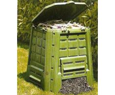 COMPOSTIERA DA GIARDINO IN PLASTICA VERDE 80x80x84 cm. 370 lt.