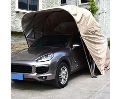 Tettoia mobile semiautomatica, tettoia per parcheggio auto ignifuga antipioggia, tettoia per parcheggio telescopico pieghevole, adatta a molti tipi di auto (Khaki)