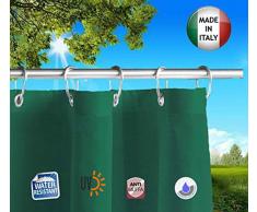 Tenda Da Sole per esterno a Caduta Balconi con Anelli Tessuto IMPERMEABILE Ombreggiante Antimuffa Teli Parasole Gazebo Giardino telone Terrazzo camper 10 misure MAXI Nuova Generazione Verde