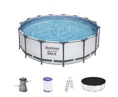 Bestway Steel PRO Max Piscina con Telaio in Acciaio, Grigio