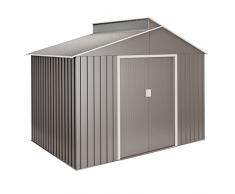 Hoggar Lättsta 5 44m2 - Casetta da Giardino - Lamiera 0.25 mm zincata e Verniciata - 192x282x222cm - Porta da 1117x162 cm - con lucernario in policarbonato