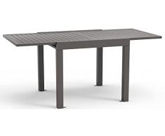 Homall - Tavolo da giardino 81,5/163 x 81,5 cm, in alluminio, allungabile, per 4 a 6 persone, in alluminio antiruggine e impermeabile