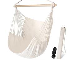 Chihee Sedie Sospese Amache Amaca a Poltrona Sedia Amaca Grande Relax se L’Altalena Trama in Cotone per Comfort & Durabilità Superiore Perfetta per Interno/Esterno Casa Camera da Letto Giardino