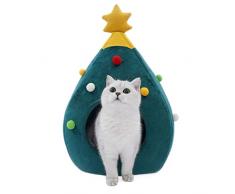 Goefly Nido di Animali Domestici, Forma di Albero di Natale Nido di Animali Domestici Animali Domestici Gatto Cuccia Cuccia Cuccia Universale Divano Letto Inverno Caldo Letto per Cani Gatto