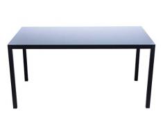 AVANTI TRENDSTORE - Sedico - Tavolo da Giardino, in Metallo Nero con Superficie in Vetro Grigio. Disponibile in 2 Diverse Misure. (Lap 150x72x90 cm)