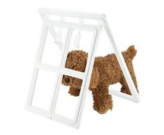 Porta per Gatti e Cani, Gattaiola Porta Basculante per Animali Domestici Porte Zanzariere con un Magnete Potente Entrata e Uscita Controllabile (Bianco XL)