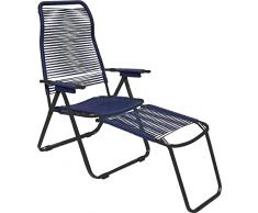 Generico Sdraio pieghevole cordonata da giardino BLU - Made in Italy