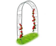 BAKAJI Arco Da Giardino Supporto Per Rose Piante Rampicanti In Metallo 153 x 35 x 233H cm Colore Verde Scuro