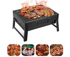 AGM, griglia a carbone, portatile, pieghevole, barbecue, scrivania, tavolo da esterno, in acciaio inox, per picnic, giardino, terrazza, campeggio, viaggi