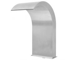 vidaXL Fontana per Piscina Giardino Decorazione Laghetto Stagno Resistente al Cloro Gioco dAcqua Cascata in Acciaio Inossidabile 45x30x65 cm Argento