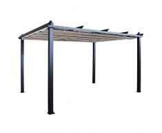 Briconess.com Gazebo pergola in Alluminio 3x4 mt Antracite con Tetto chiudibile a carrucola Jodene