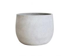 Olly & Rose Barcellona - Vaso per piante in ceramica, grande, 25 cm, colore: bianco sporco e grigio, per piante da interni ed esterni, extra large