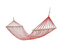 GUOXIANG Amaca da campeggio e hanging hammck 200 x 80 cm in nylon rete rete rete rete con bastoni, amaca da giardino, per sport allaria aperta, escursioni, giardino