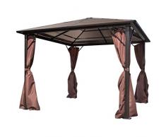 vidaXL Gazebo in Alluminio Esterni con Tenda Marrone 300x300cm Tendone Chiosco
