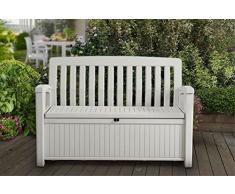 Keter Cassapanca Patio Bench Bianca 227 Lt In Resina Cm 132.7X63.5X89.5 H
