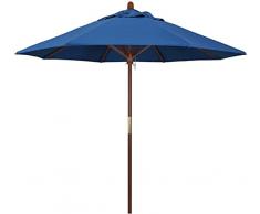 HUYNG Ombrellone da Esterno da 2 m / 7 Piedi Ombrello a baldacchino Piccolo Ombrello da Mercato da Tavolo autoportante Resistente al Vento con palo in Legno Antico per Balcone da Giardino