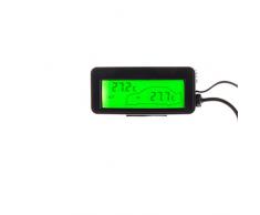 Fogun Mini termometro digitale per auto, interno ed esterno, display LCD, 12 V, cavo da 1,5 m, con sensore a cavo