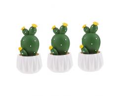 Garneck 3Pcs Artificiale Pianta In Vaso Finto Cactus Decorazione Pianta Figurine Collezione Desktop Mini Pianta Mini Contenitori Di Plastica Decorazione In Miniatura Scrivania
