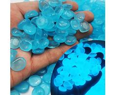 300 pietre luminose colorate, pietre luminose, pietre luminose, pietre luminose, pietre da giardino, decorazione per vialetti, prato, cortile, vialetti, acquari (blu, 14 x 11 mm)