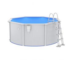 Bounv Piscina con Scaletta Piscina Fuori Terra Piscina per Bambini da Giardino Piscina da Esterno Piscina da Giardino Piscinetta Piscine Esterno 300x120 Cm