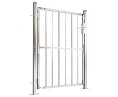 Festnight Cancelletto Giardino, Cancello da Giardino, Cancello Ferro Battuto, in Acciaio Inossidabile 100x125 cm