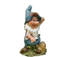 Unbekannt Design Nano con Cane 37 cm Alto Decorazione da Giardino Nano da Giardino Statua Decorazione 7 Diversi Design