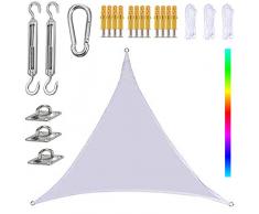 2.4X2.4X2.4M Vela Ombreggiante Tenda A Vela Tenda Parasole Sun Shade Verande Cool Area Triangolare Hdpe Impermeabile Protezione Raggi Uv Per Esterni Giardino Con Kit Di Fissaggio Hardware(bianco)